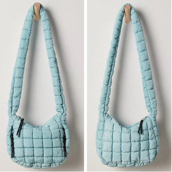 free people movement Handbags - NWT Sterling Blue Free People Movement Quilted Sling Bag